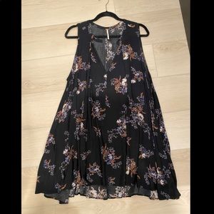 Free people black and floral flowy dress